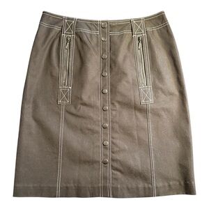 INC Stretch Pencil Skirt Black White Zip Modern Spring Workwear Size 8